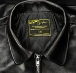 Up In Flames Cow Hide Leather Jacket Black (2)