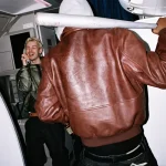 Up In Flames Cow Hide Leather Jacket Maroon (2)