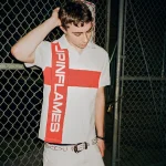 Up In Flames Flag Polo Shirt England (1)