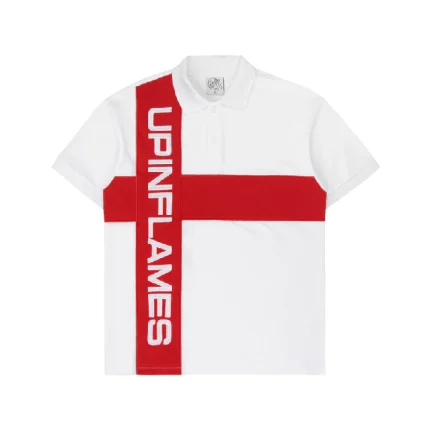 Up In Flames Flag Polo Shirt England (3)