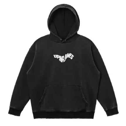 Up In Flames Hoodie Snow Wash Black (1)