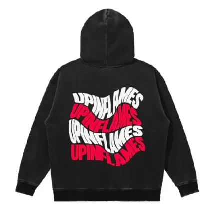 Up In Flames Hoodie Snow Wash Black (2)