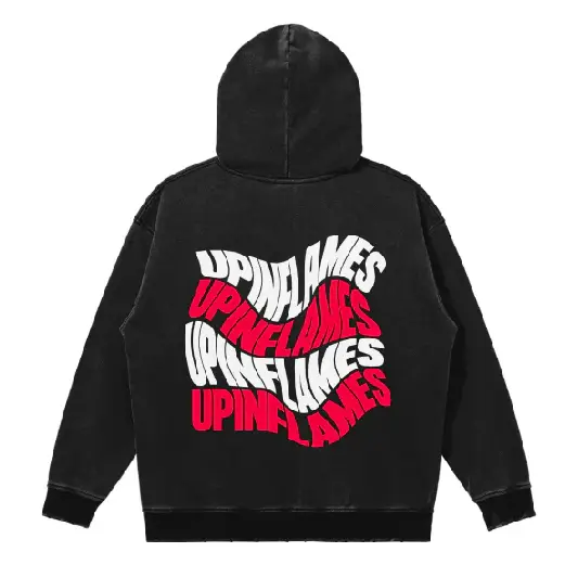 Up In Flames Hoodie Snow Wash Black (2) Up In Flames Hoodie Snow Wash Black (2)