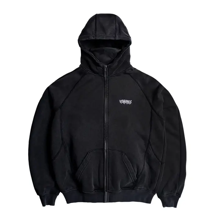 Up In Flames Ninja Zip Up Washed Black (2) Up In Flames Ninja Zip Up Washed Black (2)