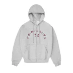 Up In Flames Plaid Appliqué Hoodie Grey (5)