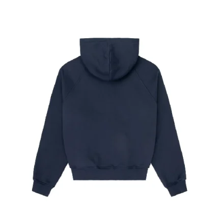 Up In Flames Plaid Applique Hoodie Navy 3