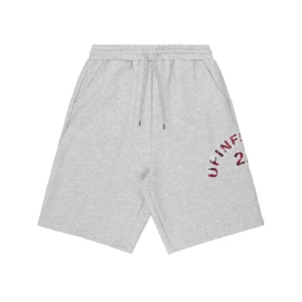 Up In Flames Plaid Appliqué Shorts Grey (4)