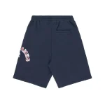 Up In Flames Plaid Appliqué Shorts Navy (3)