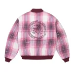 Up In Flames Plaid Padded Bomber Red White (3)