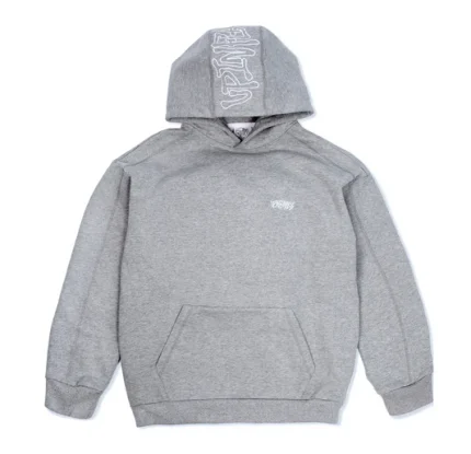 Up In Flames Reverse Stitch Grey Hoodie 1