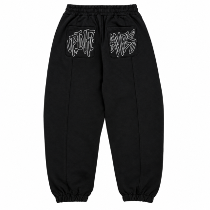 Up In Flames Reverse Stitch Joggers V2 – Black 3