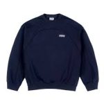 Up In Flames Reverse Stitch Navy Crew Neck (1)