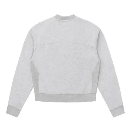Up In Flames Ribbed Panel Crew Neck Grey (4)