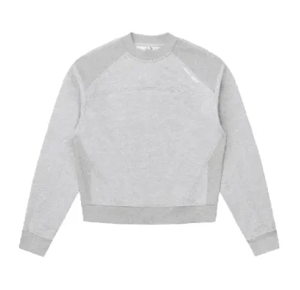 Up In Flames Ribbed Panel Crew Neck Grey (5)