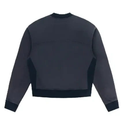 Up In Flames Ribbed Panel Crew Neck Navy (4)