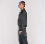 Up In Flames Ribbed Panel Joggers Navy (2)