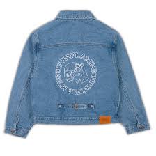 Up In Flames Riot Logo Denim Medium Wash Jacket (1)