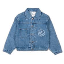 Up In Flames Riot Logo Denim Medium Wash Jacket (2)