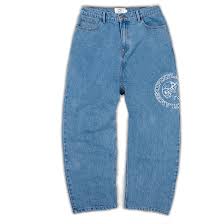 Up In Flames Riot Logo Medium Wash Jeans (1)