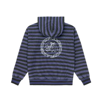 Up In Flames Waffle Zip up Hoodie Striped 3