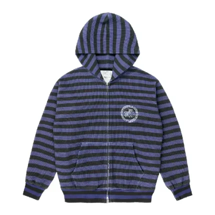 Up In Flames Waffle Zip up Hoodie Striped 4