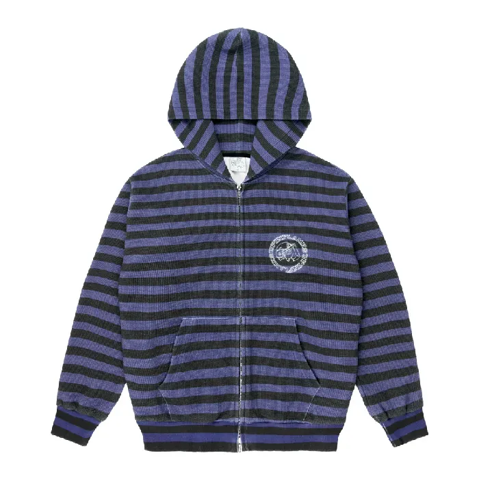 Up In Flames Waffle Zip up Hoodie Striped 4 Up In Flames Waffle Zip up Hoodie Striped 4