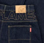 Up In Flames Yoke Logo Indigo Jeans (2)