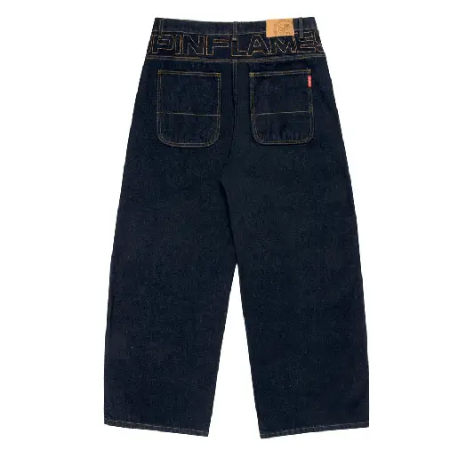 Up In Flames Yoke Logo Indigo Jeans (4) Up In Flames Yoke Logo Indigo Jeans (4)