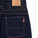 Up In Flames Yoke Logo Jorts Indigo (2)