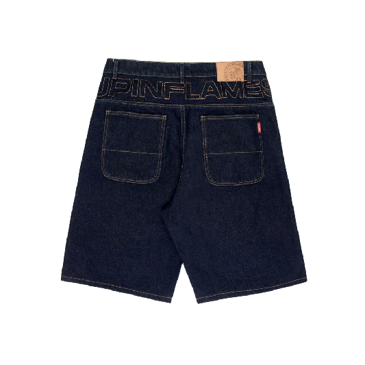 Up In Flames Yoke Logo Jorts Indigo (4) Up In Flames Yoke Logo Jorts Indigo (4)