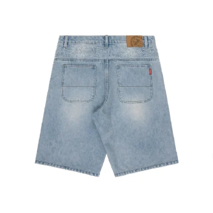 Up In Flames Yoke Logo Jorts Light Wash 4 (1)